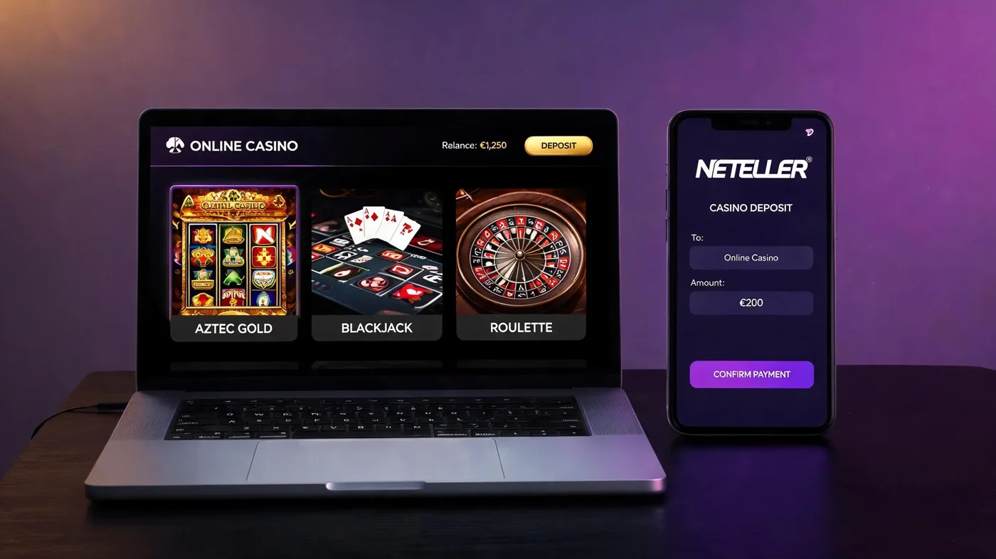 Neteller brukt som innskuddsmetode hos online kasinoer sammenlignet med bettingsider